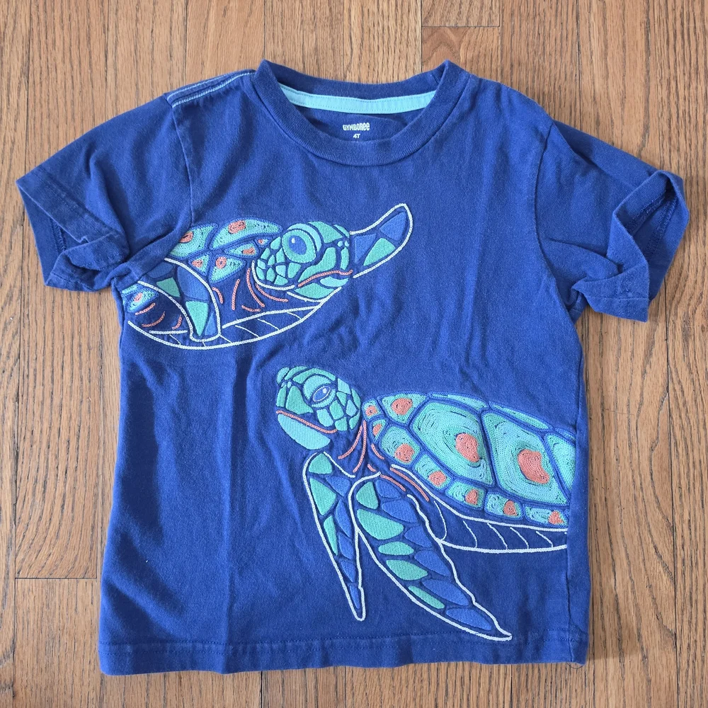 Gymboree Royal Blue Turtles Tee with Turqoise Shorts Set Boys Sizec4T